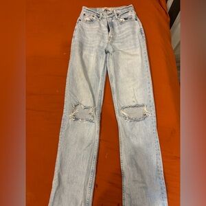 Abercrombie & Fitch Light Wash Ultra High Rise Straight Jeans